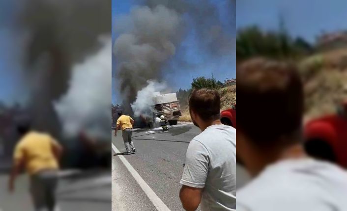 Yatağan’da mermer yüklü TIR yangını korkuttu