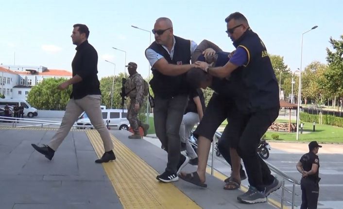 Karısını öldürüp kaçan Hasan Dim, geniş güvenlik önlemleriyle adliyeye sevk edildi