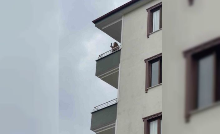 Balkona çıkarak dans eden kadın etrafa ateş etmeye çalıştı
