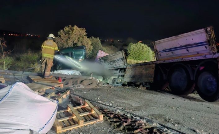 İzmir’de feci kaza: Önce ata sonra tıra çarptı, yanan araçtan sağ çıkamadı