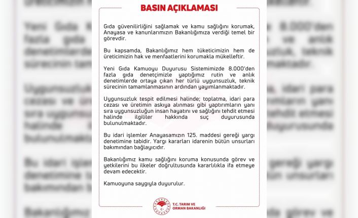 Tarım ve Orman Bakanlığı’ndan köftede tespit edilen domuz eti ile ilgili açıklama