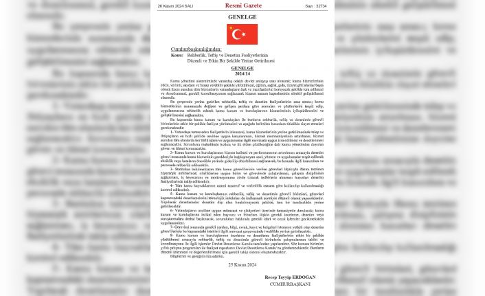 “Rehberlik, Teftiş ve Denetim Faaliyetlerinin Düzenli ve Etkin Bir Şekilde Yerine Getirilmesi” Genelgesi Resmi Gazete’de yayımlandı