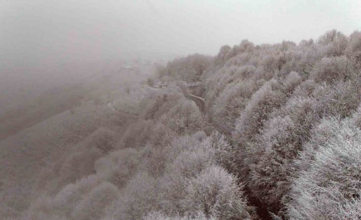 Sonbahar renkleri beyazla örtüyle kaplandı, ortaya kartpostallık görüntüler çıktı