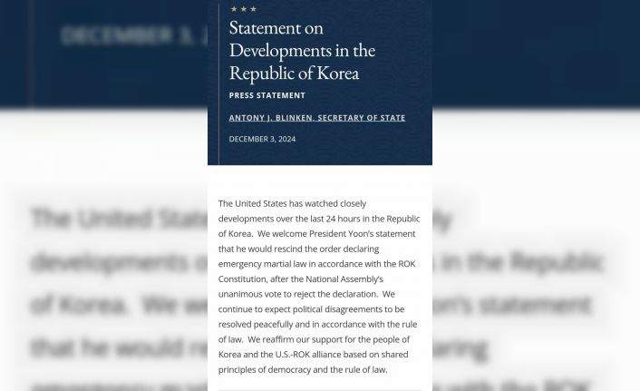 ABD Dışişleri Bakanı Blinken’dan Güney Kore açıklaması: “Siyasi anlaşmazlıkların hukuka uygun olarak çözülmesini bekliyoruz”