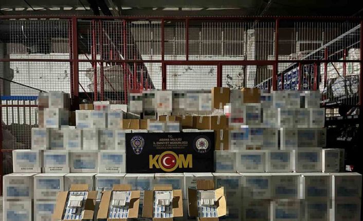 Adana’da 12 milyon kaçak makaron ve 567 litre kaçak alkol ele geçirildi