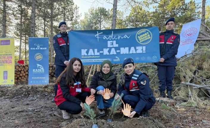 Çine’de fidanlar kadına şiddete karşı toprakla buluştu