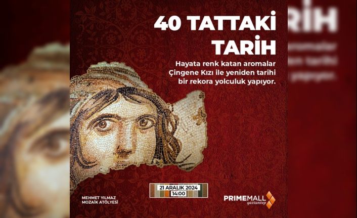 Gaziantep’e özgü baharatlar, bakliyatlar ve tahıllarla "Çingene Kızı" mozaiği