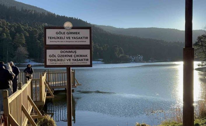 Gölcük Tabiat Parkı, buz tuttu: Ortaya güzel görüntüler çıktı
