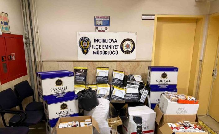 İncirliova’da kaçak sigara üretilen eve baskın yapıldı