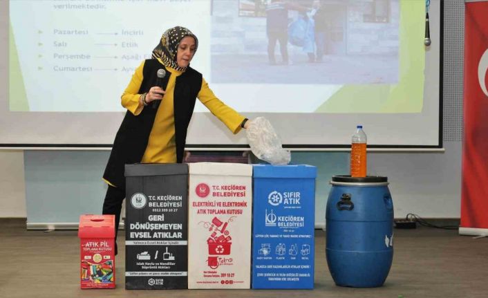 Keçiören Belediyesi, sıfır atık hedefiyle ilçedeki okullarda eğitimlerini sürdürüyor