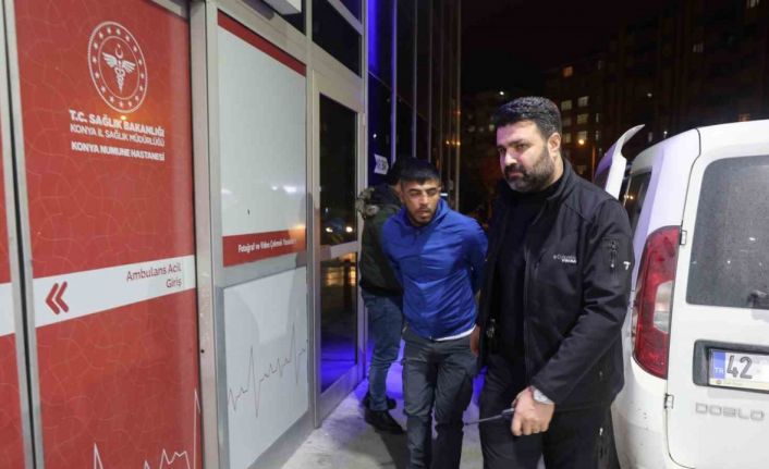 Konya’da 23 yıl hapis cezasıyla aranan zanlı yabancı uyruklu ailenin yanında yakalandı