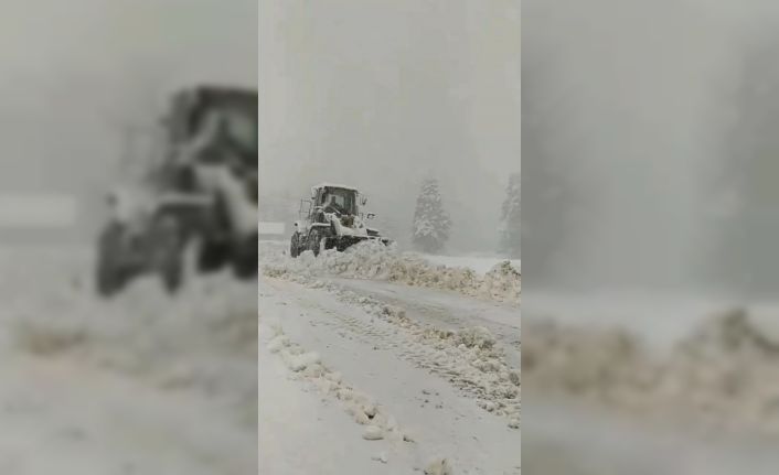 Beyaza bürünen Uludağ yolunun kapanmaması için ekiplerin hummalı çalışması sürüyor