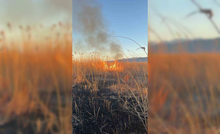 Eber Gölü’nü yakmaya çalışırken jandarmaya yakalandı
