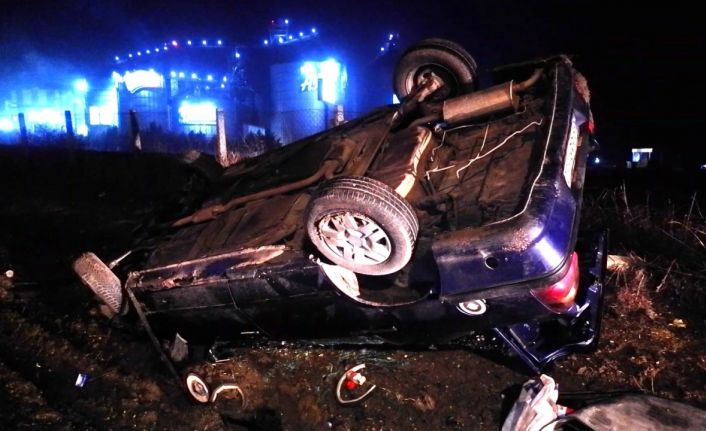 Edirne’de otomobil takla attı: 1 yaralı