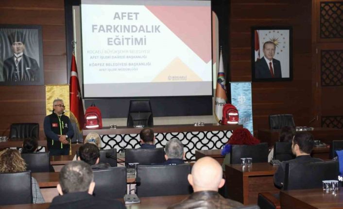 Körfez Belediyesi’nde afet eğitimi verildi