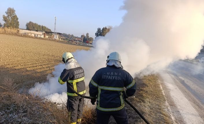 Adana’da aracın yanması sonucu 1 kişi yaralındı