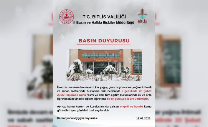Bitlis’te okullara kar engeli