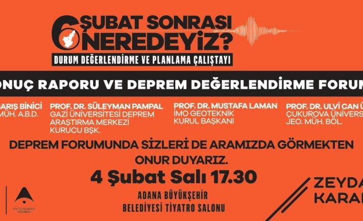 Büyükşehir’den 4 Şubat Salı günü Deprem Çalıştayı