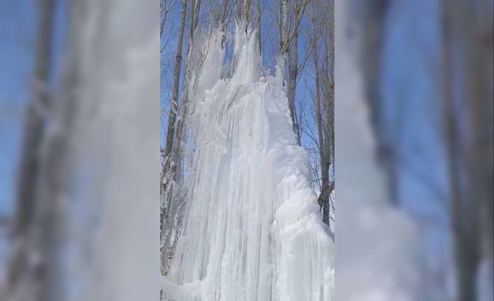 Donan çeşme ilginç görüntü oluşturdu