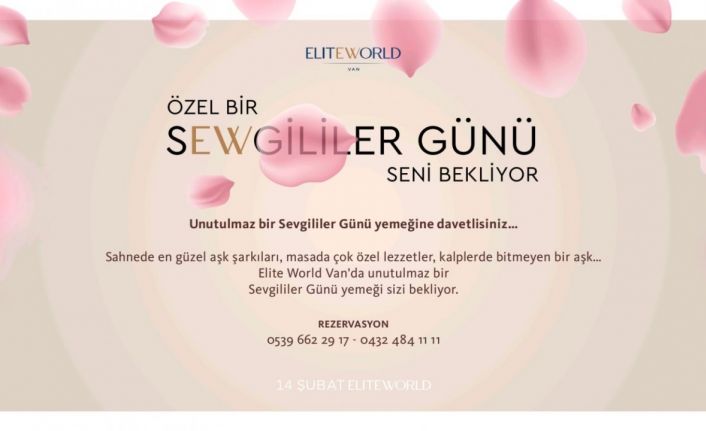 Elite World Van Otel Sevgililer Günü’ne hazır