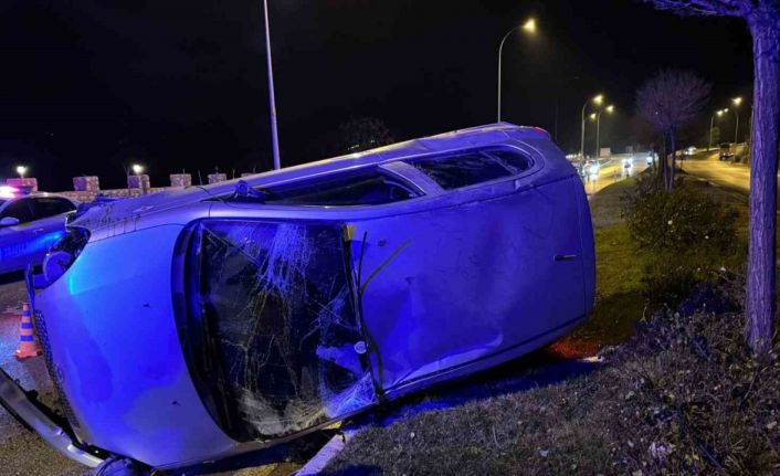 Takla atan araçtan burnu bile kanamadan çıktı