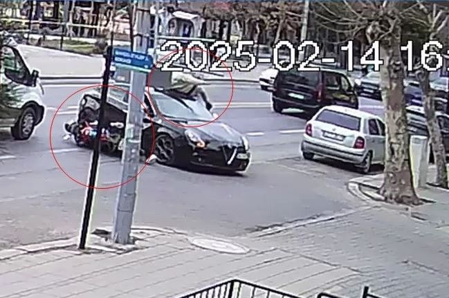 Tekirdağ’da yürekleri ağza getiren kaza kamerada