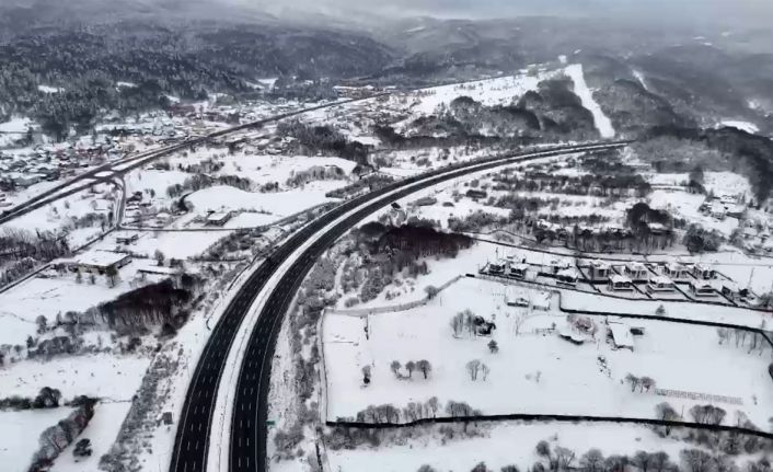 TEM Otoyolu’nun Bolu Dağı Tüneli havadan görüntülendi