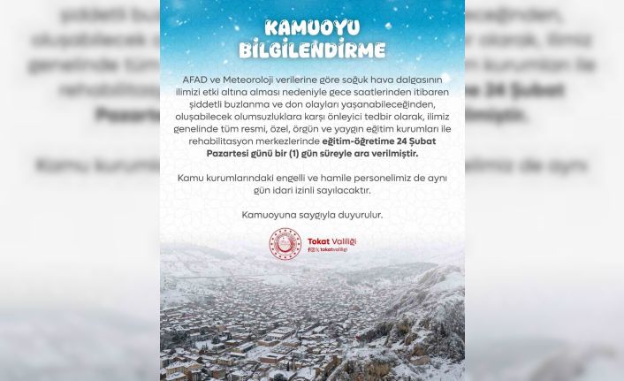 Tokat’ta eğitime kar engeli