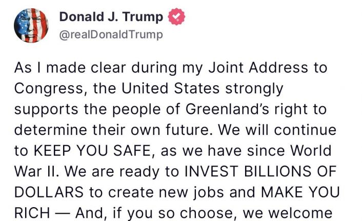 ABD Başkanı Trump bir kez daha Grönland halkına seslendi: "Sizi parçamız olmaya davet ediyoruz"