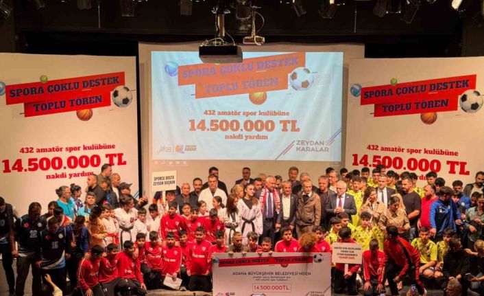 Adana’da 432 amatör spor kulübüne 14 milyon 500 bin lira destek