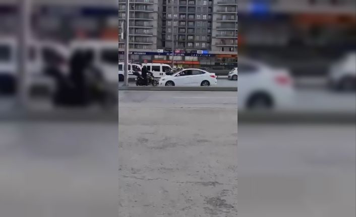 E-5’e ters istikametten giren kadın ortalığı birbirine kattı; o anlar kamerada