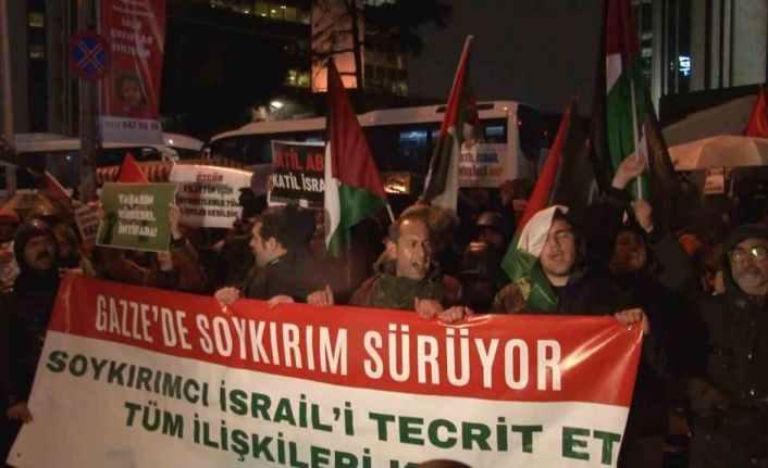 İsrail Başkonsolosluğu önünde ‘Gazze’ protestosu