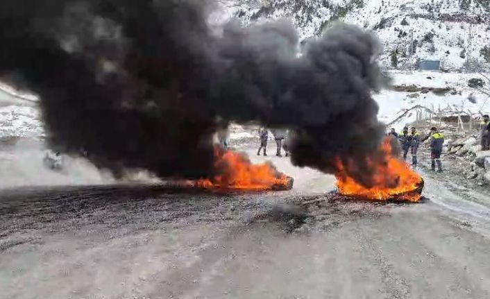 Niğde’de Maden köyünde işçi eylemi