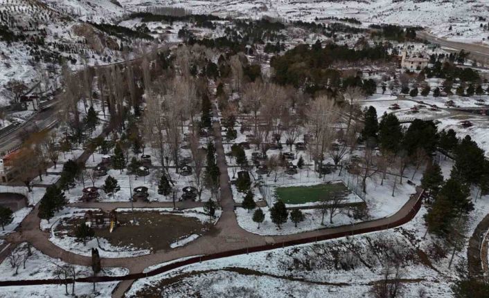 Sivas tekrar kışa geçti, uğrak mekân haline gelen mesire alanı boş kaldı