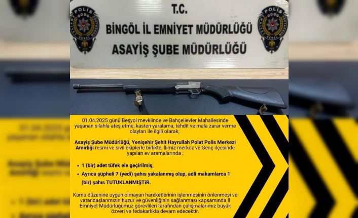 Bingöl’de asayiş olayına karışan 7 kişi yakalandı