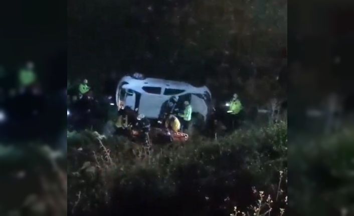 Kontrolden çıkan otomobil dere yatağına uçtu: 1 yaralı