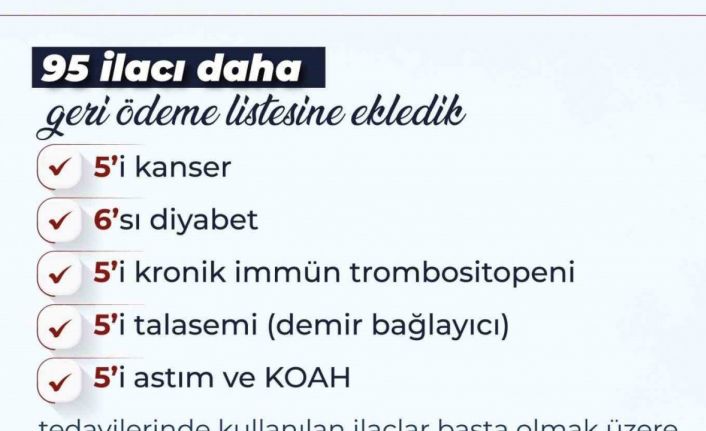 Bakan Işıkhan: "SGK düzenlemesi kapsamında 88’i yerli üretim olmak üzere 95 ilacı daha geri ödeme listesine aldık"
