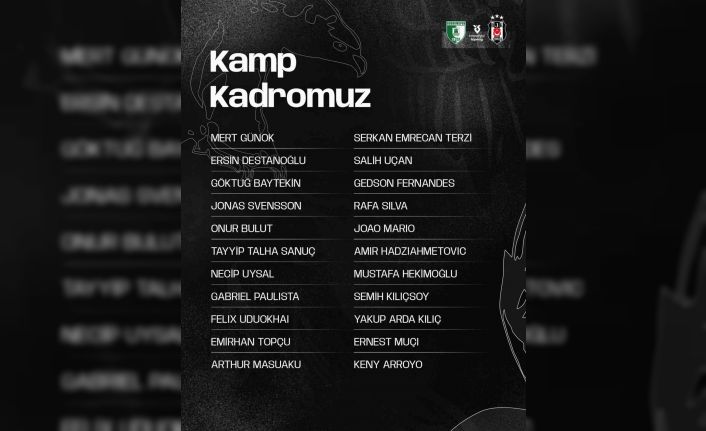 Beşiktaş’ta, Bodrum FK maçı kamp kadrosu belli oldu