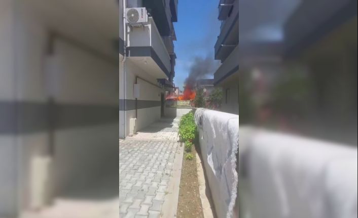 Binanın kömürlüğü alev alev yandı