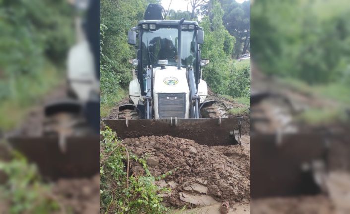 Bozdoğan’da yağış nedeniyle heyelan meydana geldi