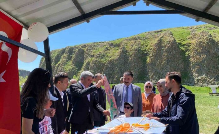 Diyadin’de rengarenk uçurtmalar gökyüzünü süsledi