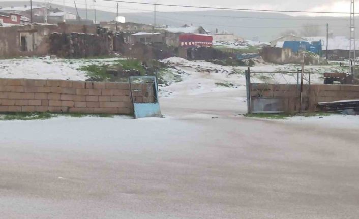 Dolu yağışı Kars’ı beyaza bürüdü