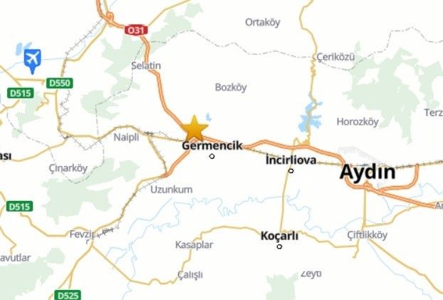 Germencik’te 3.8 şiddetinde deprem