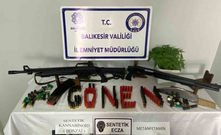 Gönen’de uyuşturucu ve silah operasyonu