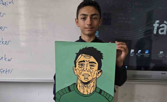 Hayran kalbiyle çizdi: 12 yaşındaki Ünal’ın en büyük hayali Muslera’ya resmini vermek
