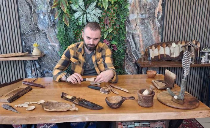 Hobisi işe dönüştü, Trabzon’dan dünyaya el emeği ahşap ürünler gönderiyor