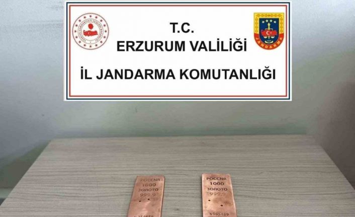 Jandarma Erzurum’da 2 kilo sahte külçe altın ele geçirdi
