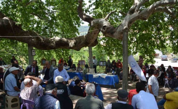 Manisa’da iki bin yıllık tarihi çınarın gölgesinde eserlerini sergilediler