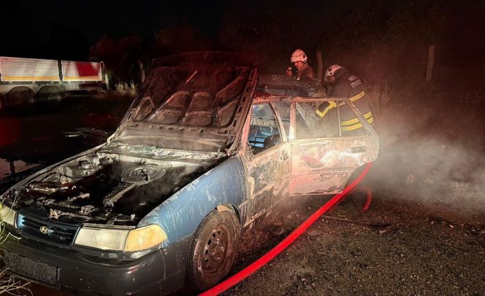 Park halindeki otomobil alevlere teslim oldu