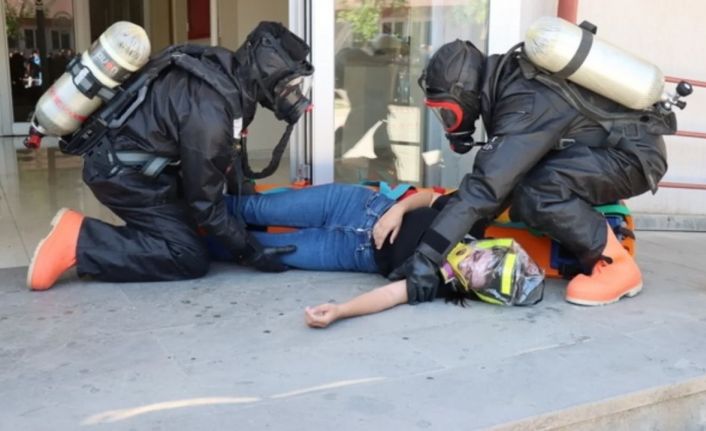 Sağlık Hizmetleri MYO’da KBRN ve yangın tatbikatı gerçekleştirildi